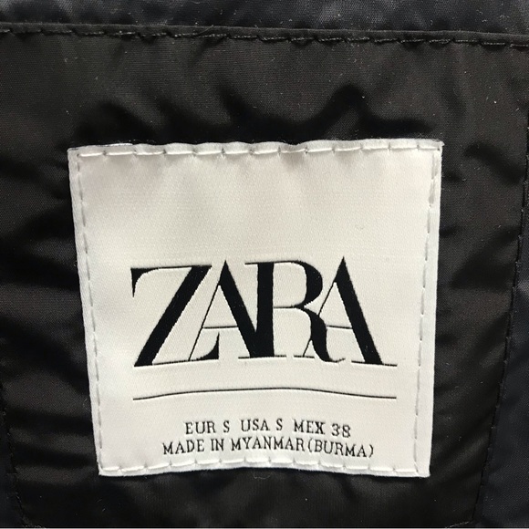 Zara mens black quilted bomber jacket size Small - Picture 5 of 10